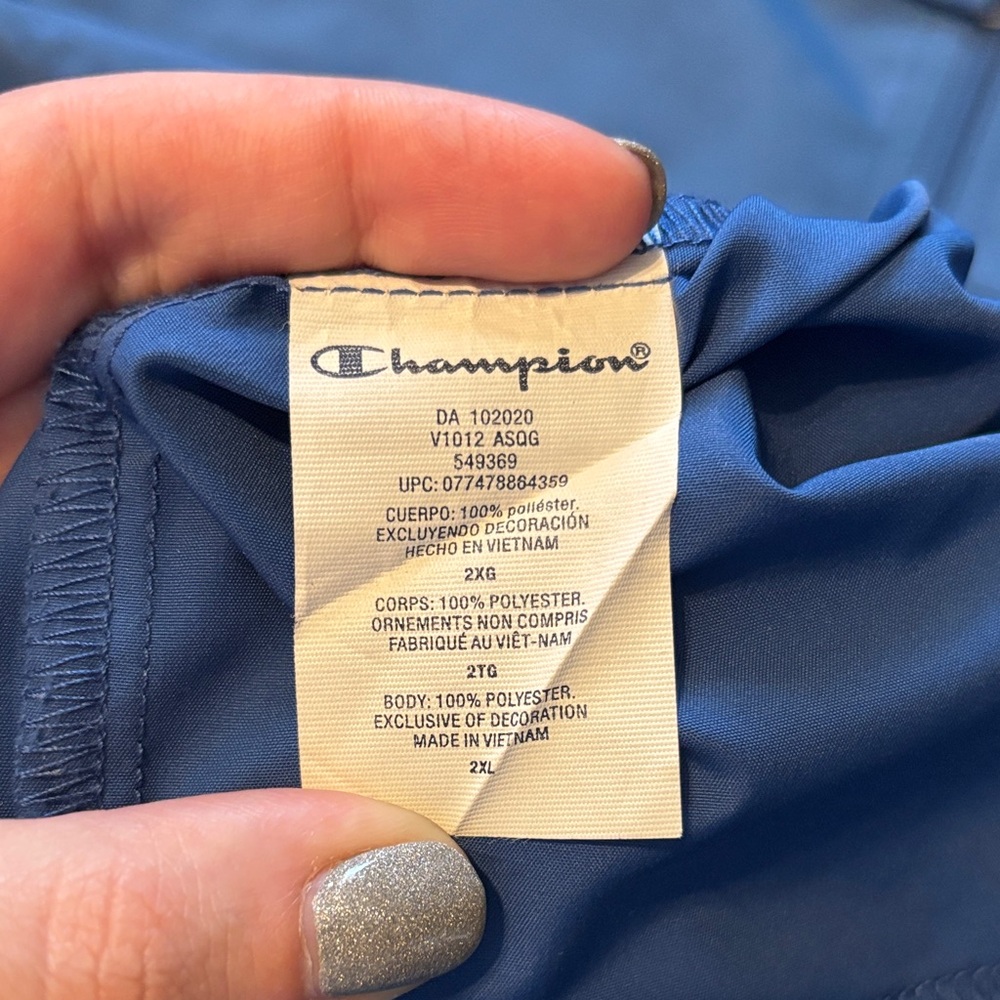 Champion Royal Blue Pullover Stadium Jacket Size 2XL - Picture 6 of 10